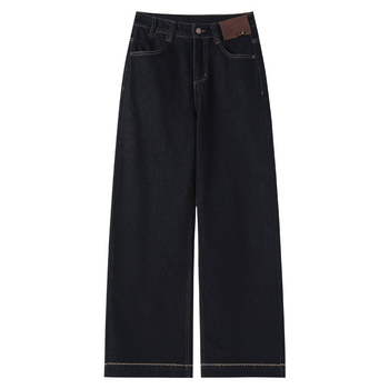 Női fleece-béléssel ellátott széles lábú farmer, magas derék, vast, mikro-elasztikus, tél 2025