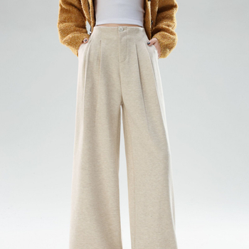 Női széles szárú casual nadrág, mikroelasztikus poliészter anyag, őszi 2025