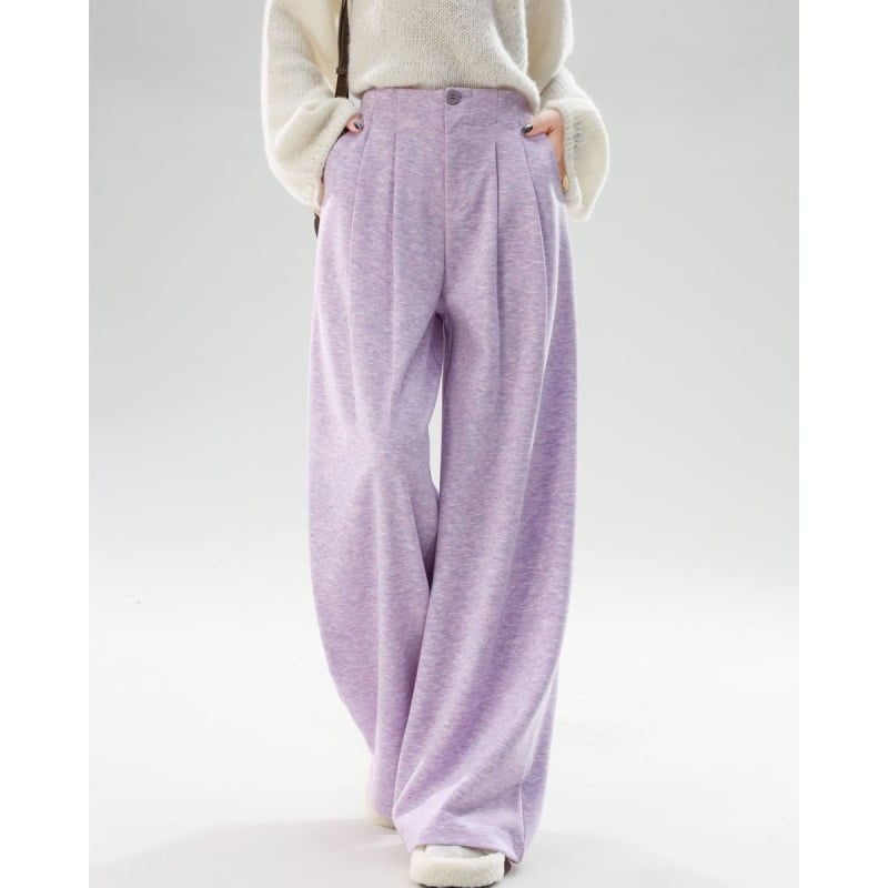 Női széles szárú casual nadrág, mikroelasztikus poliészter anyag, őszi 2025