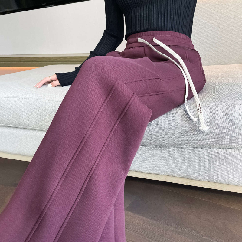 Dámske široké nohavice s flisovou podšívkou, vysoký pás, hrubé, rayon-spandex materiál