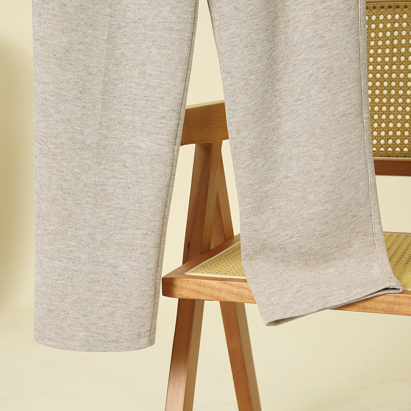 Moteriškos storos poliesterinės kelnės su šilumos pamušalu, laisvas kirpimas, devynių taškų ilgis, rudens 2025, kasdienio pagrindinio stiliaus