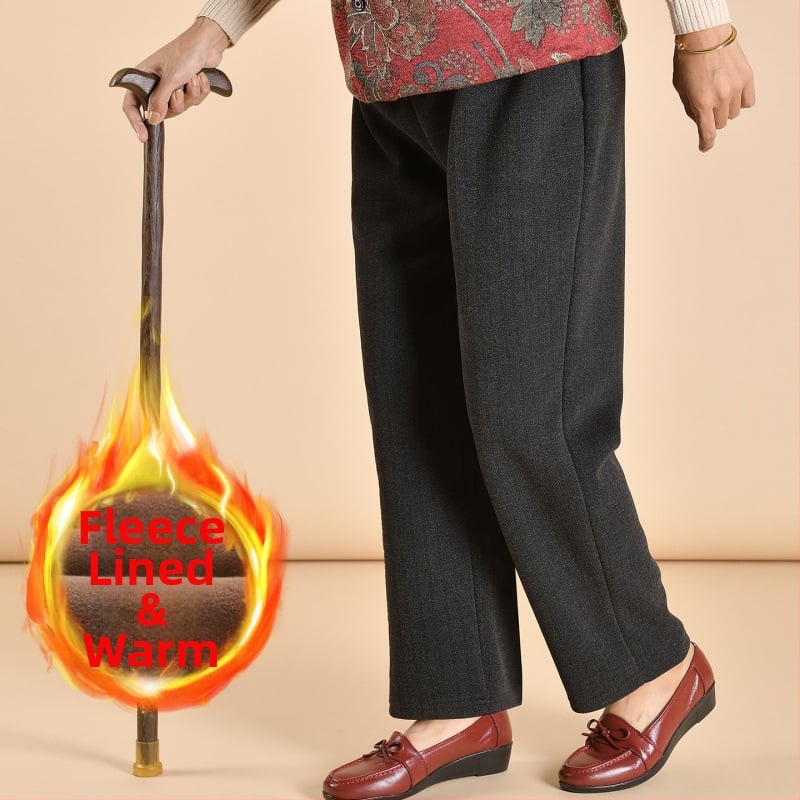 Pantaloni casual pentru femei în vârstă – croială conică, ultra-subțiri, poliester, peste 95% țesătură, stil stradal, fără călcare