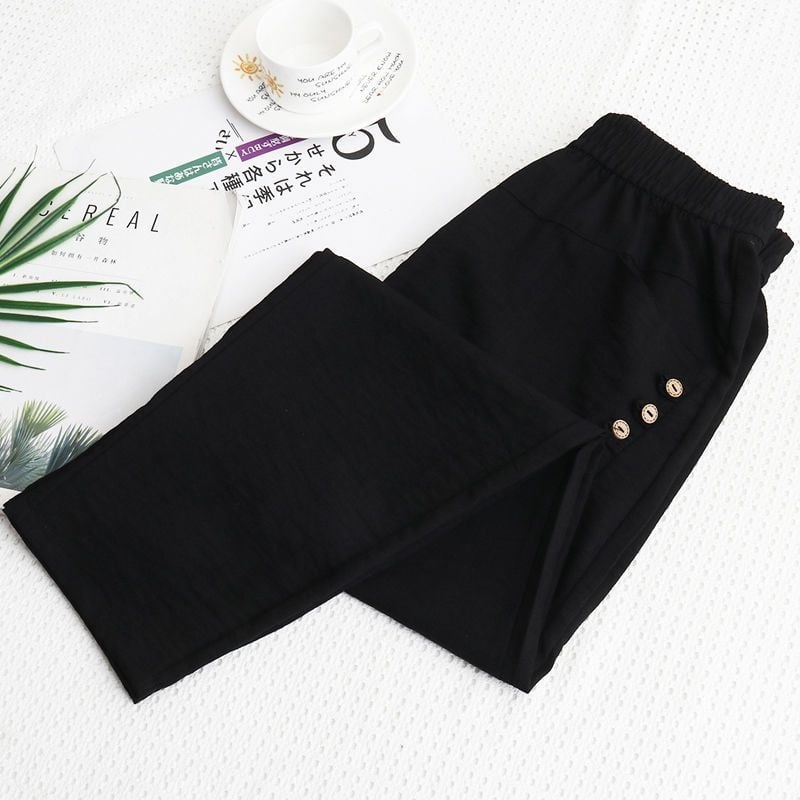 Pantaloni casual femei, drepți, lungime 9/10, țesătură țesută, 90–95% lână, cu buzunare