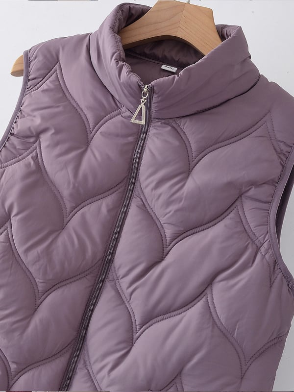 Zimska vesta za starije žene, punjenje od perje-bavla, materijal poliester (>95%), duljina 50–65 cm, bez ovratnika, bez glačanja