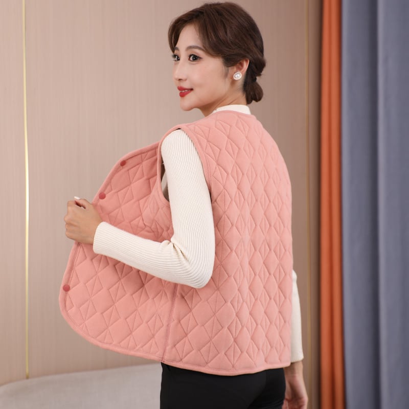 Női V-nyakú mellény, etnikus stílus, rombusz minta, 80–90% poliészter, poliészter rost, 2025 tavasz