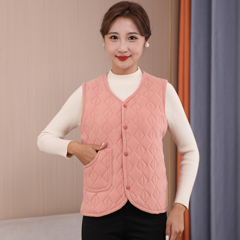 Női V-nyakú mellény, etnikus stílus, rombusz minta, 80–90% poliészter, poliészter rost, 2025 tavasz