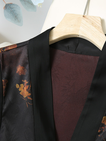 Vesta stil chinezesc pentru femei, poliester, lungime 50–65 cm, conținut principal de țesătură 80–90%