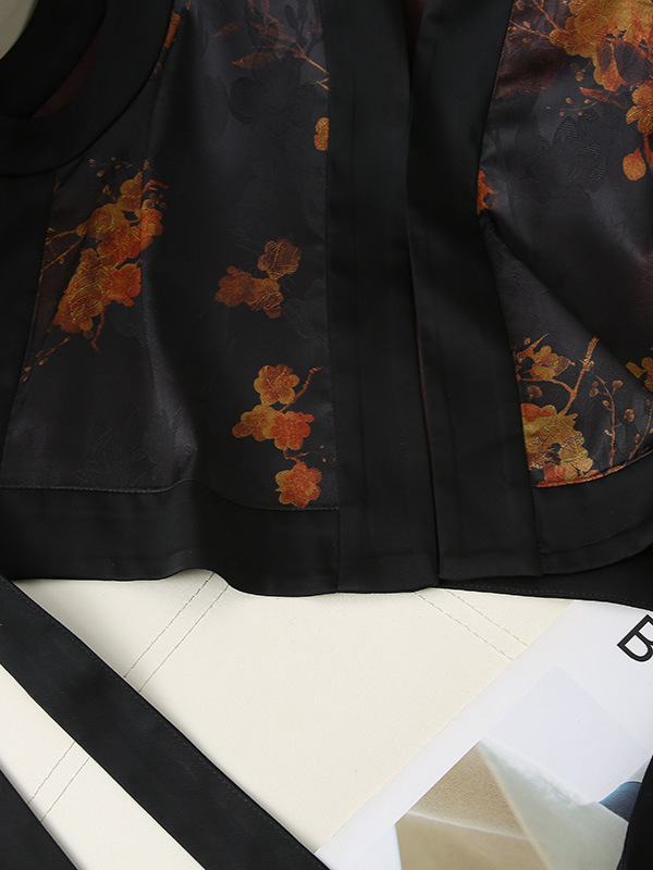 Vesta stil chinezesc pentru femei, poliester, lungime 50–65 cm, conținut principal de țesătură 80–90%