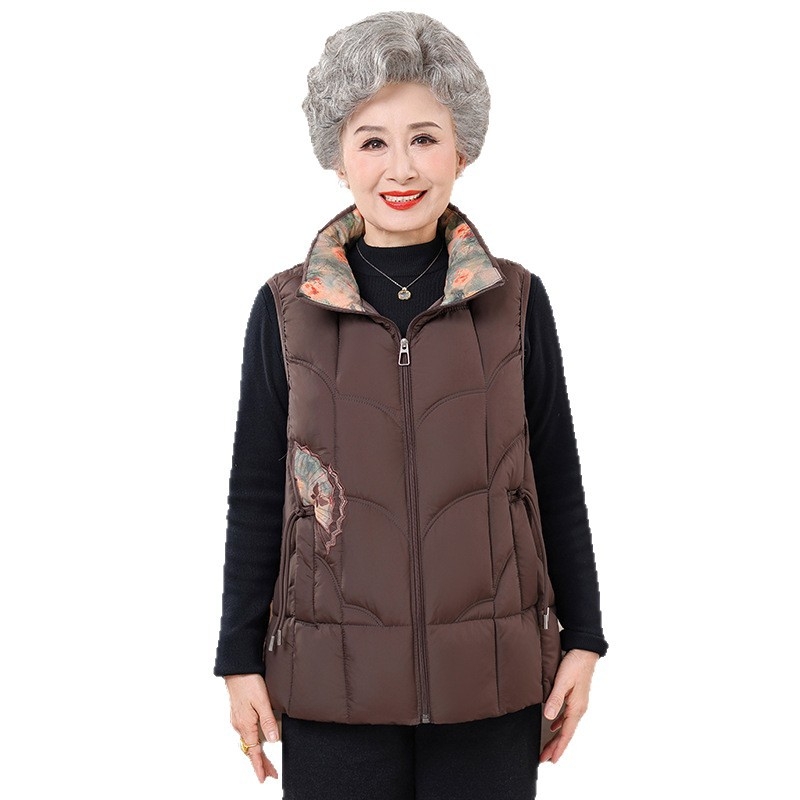 Vestă de exterior brodată pentru femei, lansare toamnă 2025, poliester (>95%), stil chinezesc, elegant pentru navetă, lungime 50–65 cm, cu etichetă la guler și etichetă de agățare