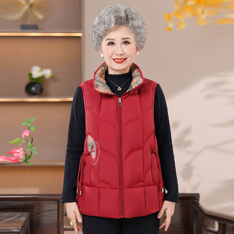 Vestă de exterior brodată pentru femei, lansare toamnă 2025, poliester (>95%), stil chinezesc, elegant pentru navetă, lungime 50–65 cm, cu etichetă la guler și etichetă de agățare