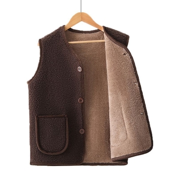 Houndstooth mintázatú mellény fleece béléssel, poliészter anyagból, töltet poliészter-pamut, nőknek, őszi-téli 2024