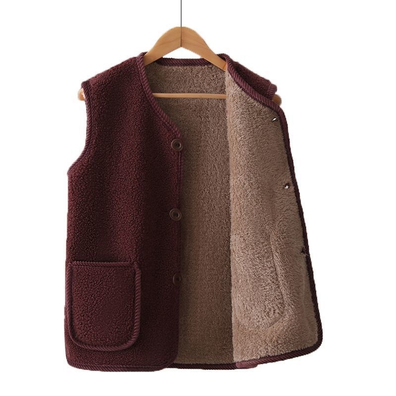 Houndstooth mintázatú mellény fleece béléssel, poliészter anyagból, töltet poliészter-pamut, nőknek, őszi-téli 2024