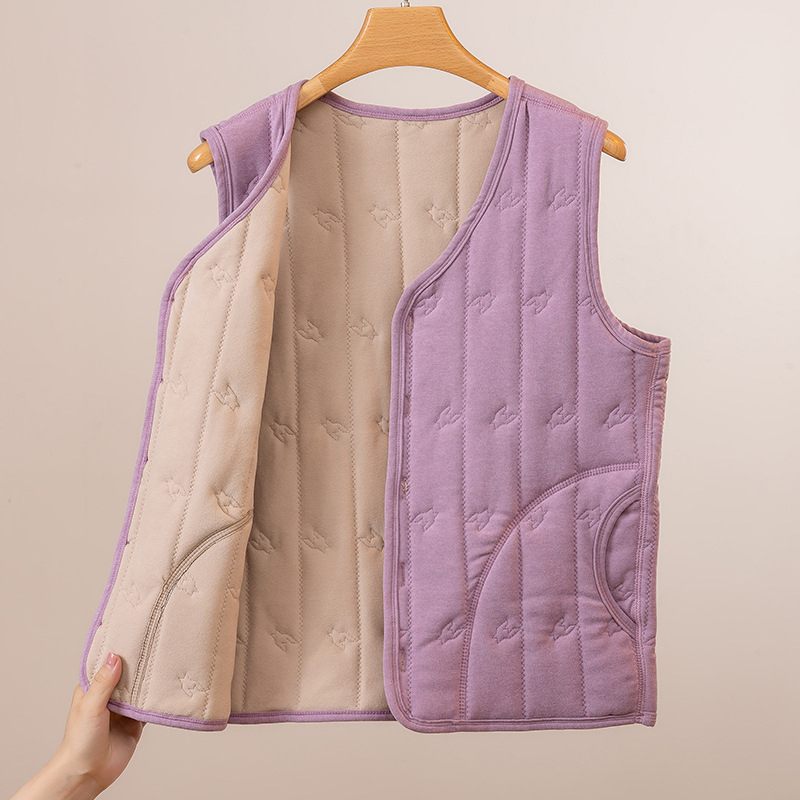 Vesta feminină căptușită cu fleece, toamnă-iarnă 2025, stil elegant pentru naveta urbană, model houndstooth, țesătură viscoză-poliester (90-95% poliester), lungime medie