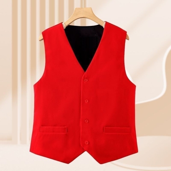 Vesta pentru femei adulte, stil primăvară-toamnă, lungime scurtă, decolteu în V, nasturi, poliester cu elastan (70-80% poliester, 20-30% elastan), lungime 50-65 cm