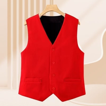 Vesta pentru femei adulte, stil primăvară-toamnă, lungime scurtă, decolteu în V, nasturi, poliester cu elastan (70-80% poliester, 20-30% elastan), lungime 50-65 cm