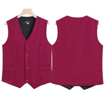 Vesta pentru femei adulte, stil primăvară-toamnă, lungime scurtă, decolteu în V, nasturi, poliester cu elastan (70-80% poliester, 20-30% elastan), lungime 50-65 cm