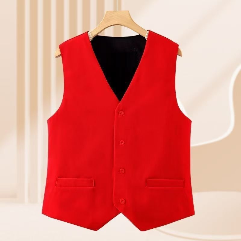 Vesta pentru femei adulte, stil primăvară-toamnă, lungime scurtă, decolteu în V, nasturi, poliester cu elastan (70-80% poliester, 20-30% elastan), lungime 50-65 cm