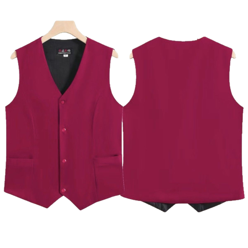Vesta pentru femei adulte, stil primăvară-toamnă, lungime scurtă, decolteu în V, nasturi, poliester cu elastan (70-80% poliester, 20-30% elastan), lungime 50-65 cm