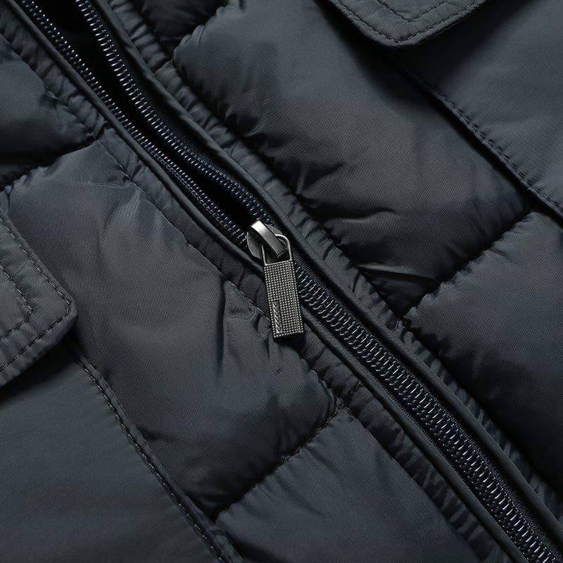 Férfi pamut mellény fleece béléssel idős korban, testhez álló szabás, töltet poliészter, alapanyag poliészter