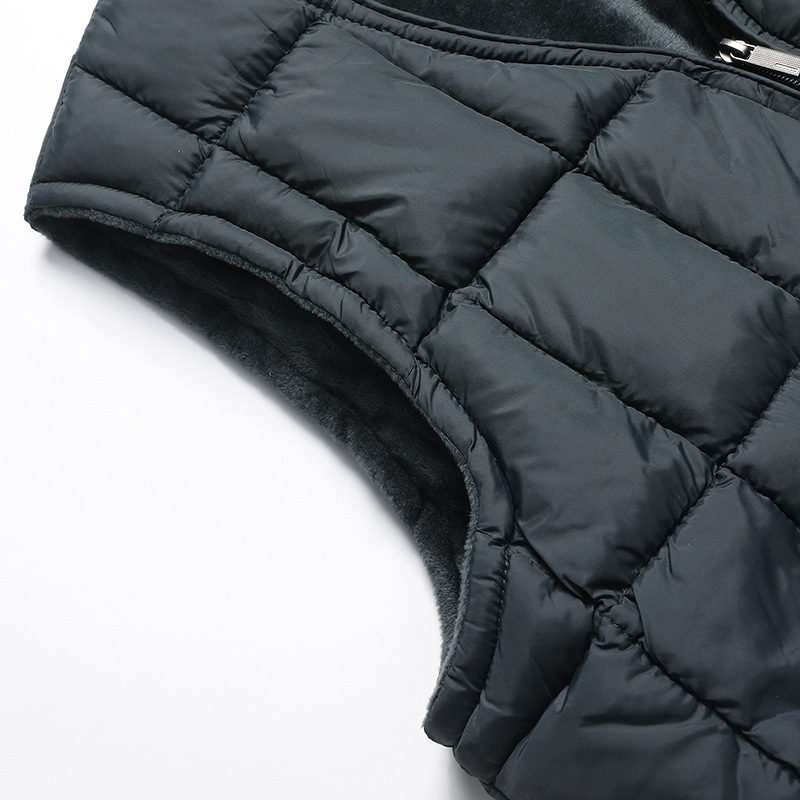 Férfi pamut mellény fleece béléssel idős korban, testhez álló szabás, töltet poliészter, alapanyag poliészter