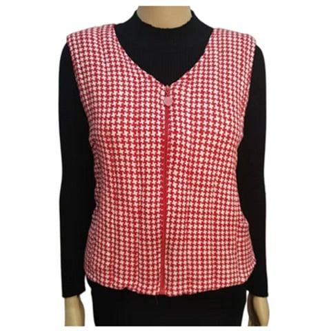 Vestă pentru femei - decolteu în V, viscoză 90-95%, lână de oaie, lungime 50-65 cm