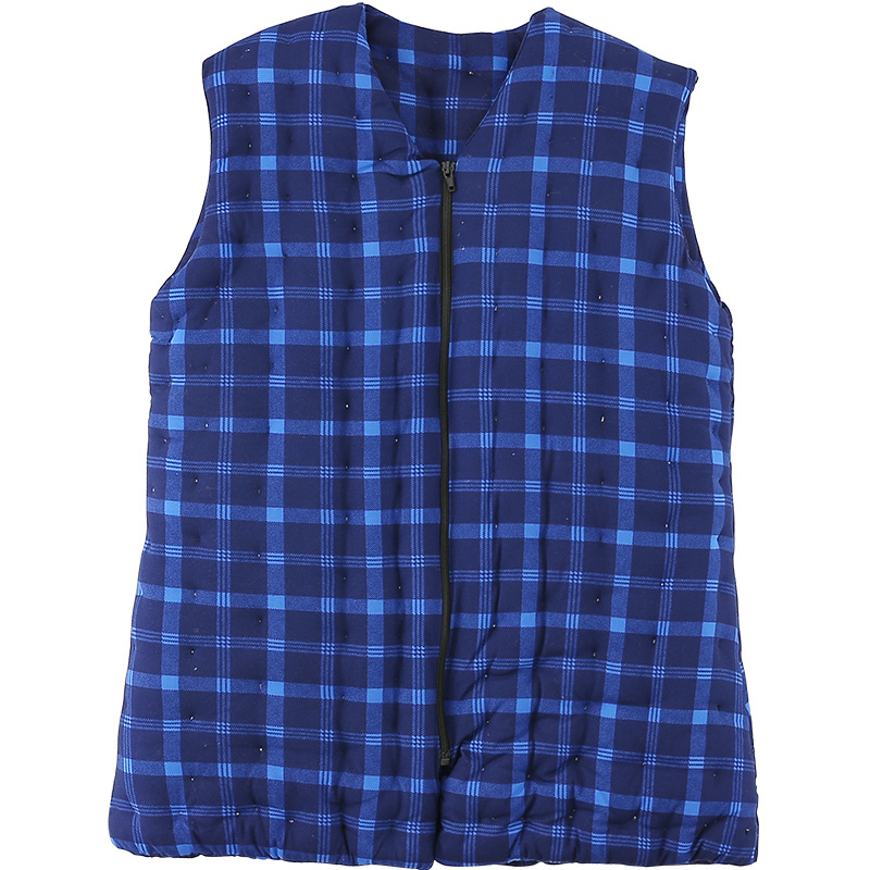 Ručna izrada muška pamučna vesta, zimska, debela i topla, slim fit kroj, karirani uzorak