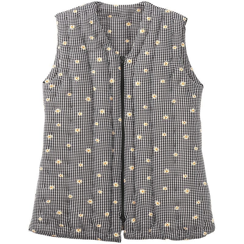 Ručna izrada muška pamučna vesta, zimska, debela i topla, slim fit kroj, karirani uzorak