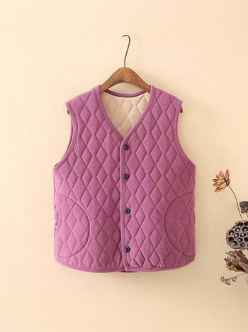 Női mellény fleeces béléssel, kardigán-stílusú, V-nyakú, Derong poliészter anyag, hossz 50-65 cm, őszi-téli