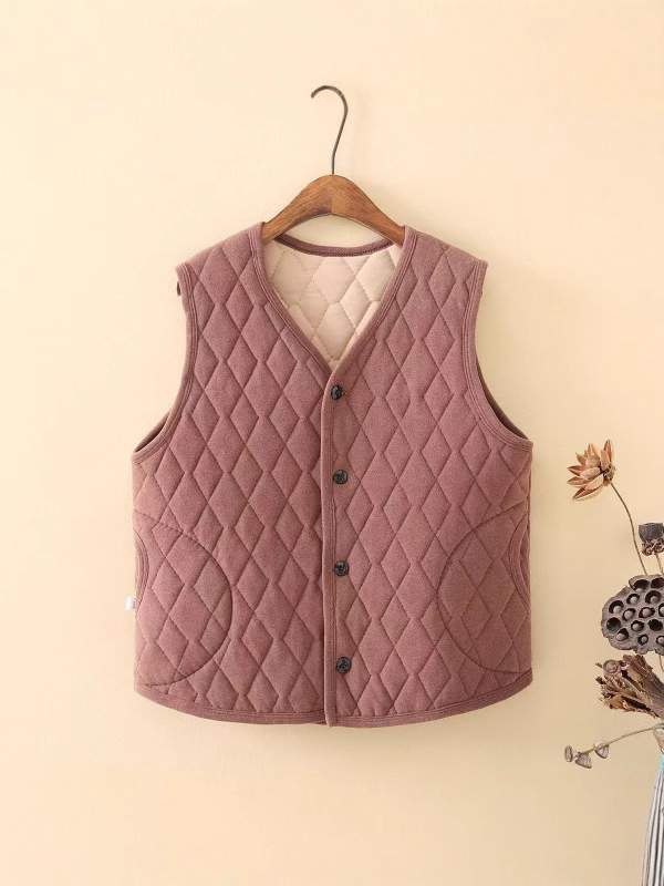 Női mellény fleeces béléssel, kardigán-stílusú, V-nyakú, Derong poliészter anyag, hossz 50-65 cm, őszi-téli