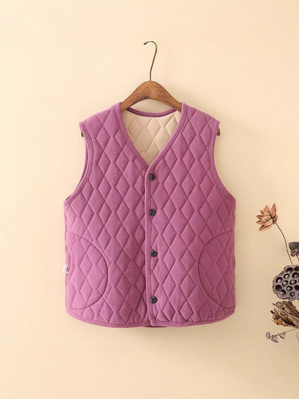 Női mellény fleeces béléssel, kardigán-stílusú, V-nyakú, Derong poliészter anyag, hossz 50-65 cm, őszi-téli