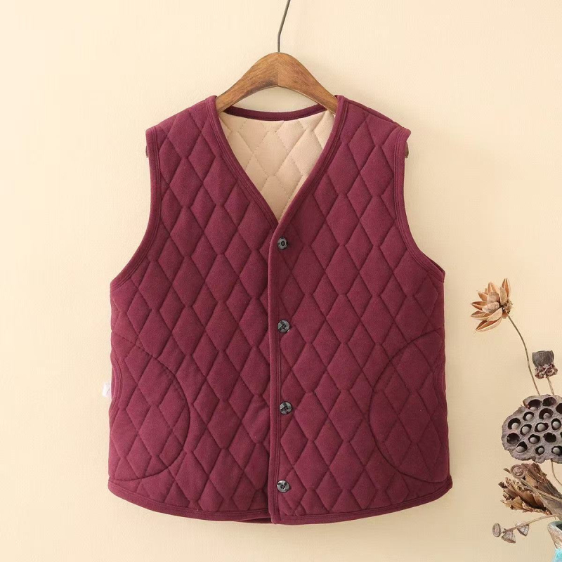 Női mellény fleeces béléssel, kardigán-stílusú, V-nyakú, Derong poliészter anyag, hossz 50-65 cm, őszi-téli