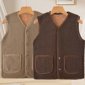 Aitas vilnas mēteļa žakete ar flīsa odai, rudens-ziemas bieza ārējā apģērba vidējā vecuma un vecākiem cilvēkiem