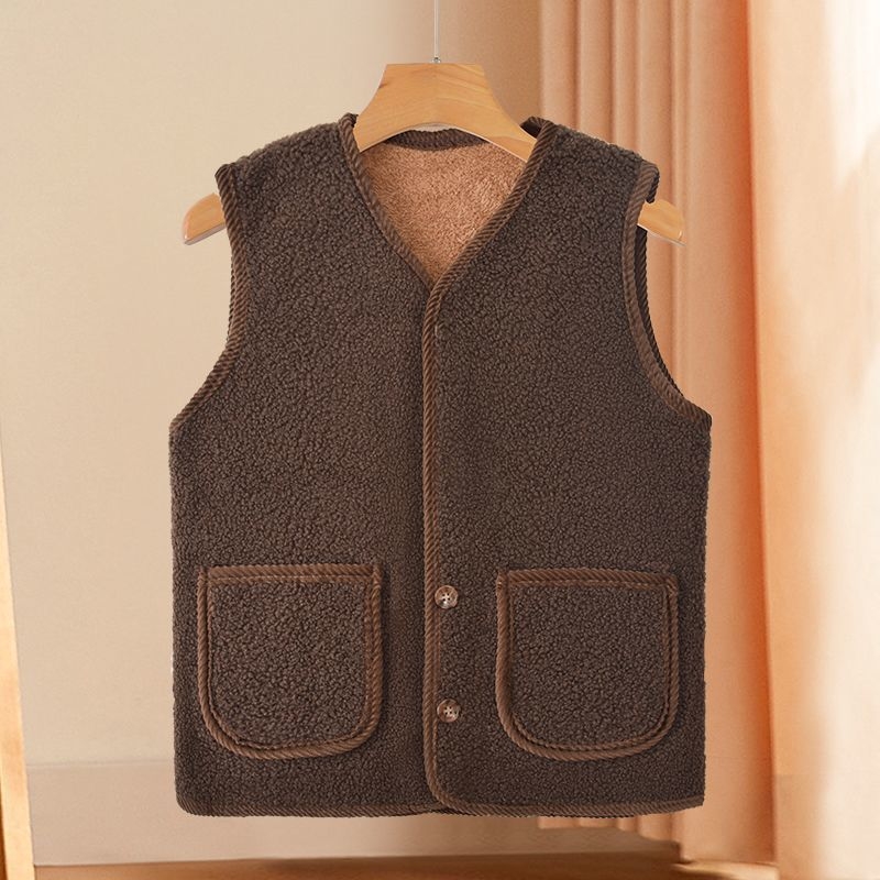 Aitas vilnas mēteļa žakete ar flīsa odai, rudens-ziemas bieza ārējā apģērba vidējā vecuma un vecākiem cilvēkiem