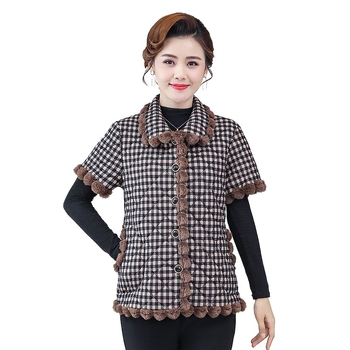 Dámska vesta s výplňou z vlneného materiálu, V-krk, flísová podšívka, zimné vonkajšie oblečenie 2025