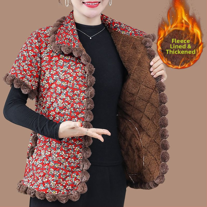 Dámska vesta s výplňou z vlneného materiálu, V-krk, flísová podšívka, zimné vonkajšie oblečenie 2025