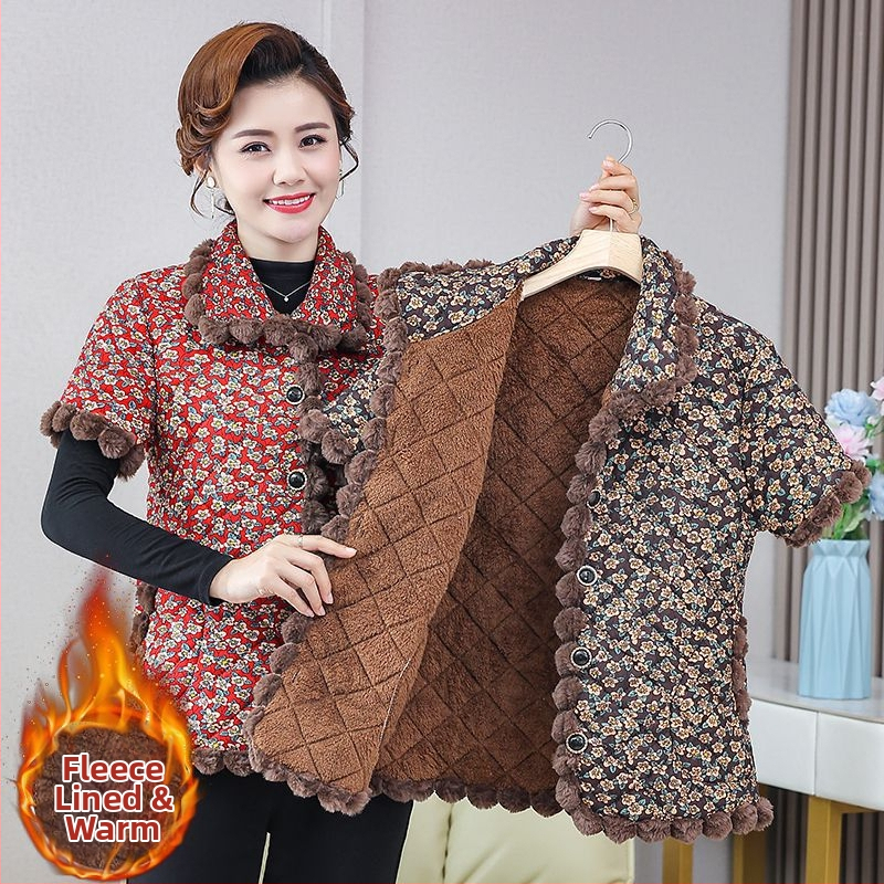 Dámska vesta s výplňou z vlneného materiálu, V-krk, flísová podšívka, zimné vonkajšie oblečenie 2025