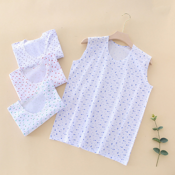 Безрукав памучен жилетка за възрастни жени, свободна кройка, закръглена яка, тънък плат 121-140 г/м²