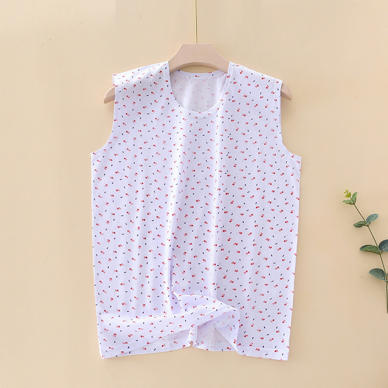 Безрукав памучен жилетка за възрастни жени, свободна кройка, закръглена яка, тънък плат 121-140 г/м²