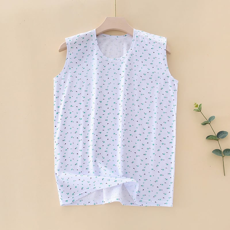 Безрукав памучен жилетка за възрастни жени, свободна кройка, закръглена яка, тънък плат 121-140 г/м²