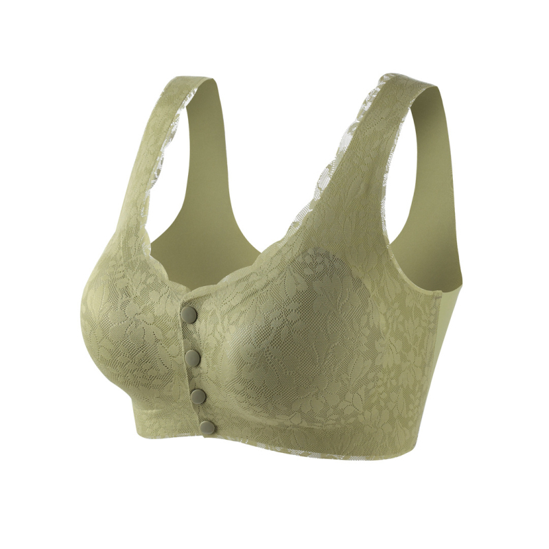 Be vielos krūštis su priekiniu užsegimu, 3/4 kaušiai, plonas formuojamas puodelis, nailoninis audinys, kvėpuojantis be siūlių dizainas, mamoms