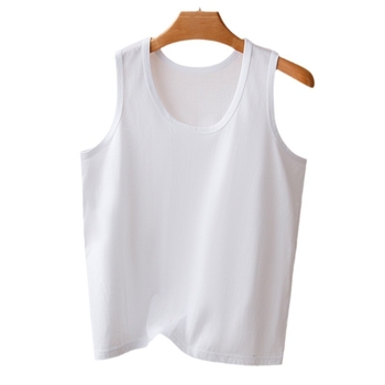 Moteriška medvilninė liemenė su plačiomis pečių juostomis, 100% medvilnė, apvali kaklo linija, plonas audinys 121–140 g/m2, tinkama visoms sezonoms.