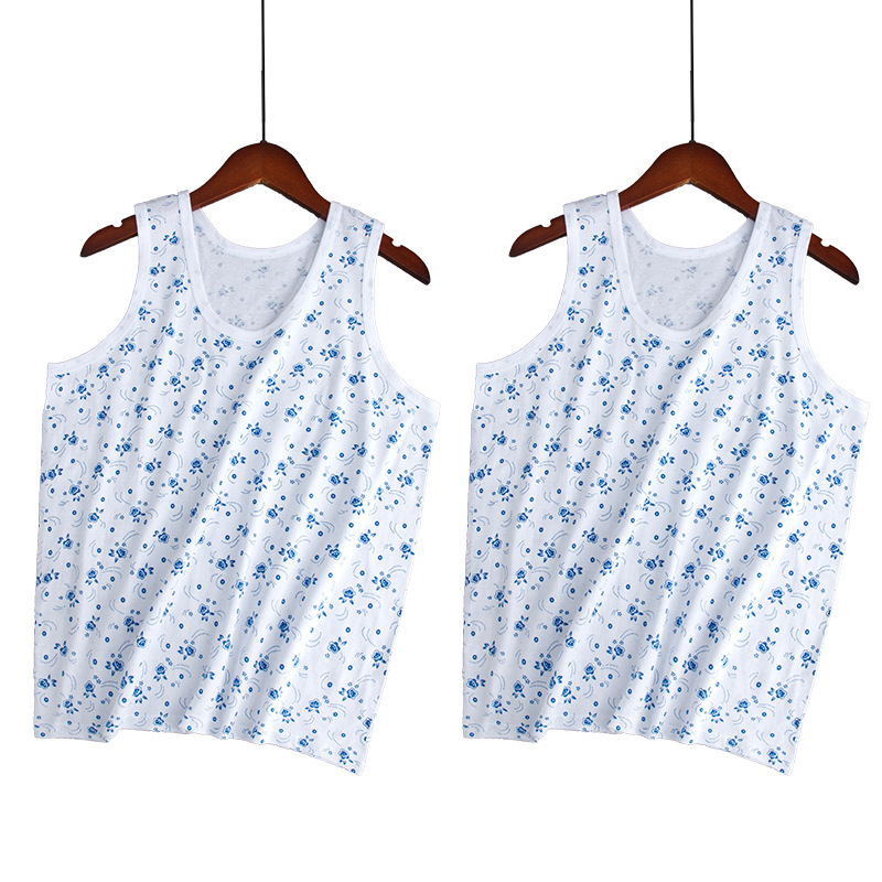 Moteriška medvilninė liemenė su plačiomis pečių juostomis, 100% medvilnė, apvali kaklo linija, plonas audinys 121–140 g/m2, tinkama visoms sezonoms.