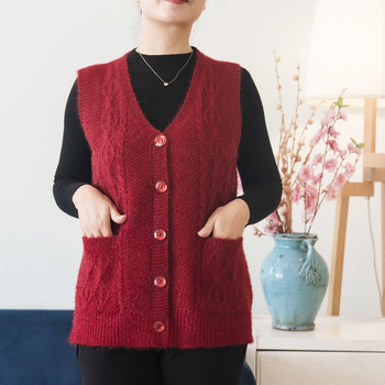 Vestă pentru femei adulte, țesătură chenille cu mai puțin de 30% elastan, guler polo, toamna 2024