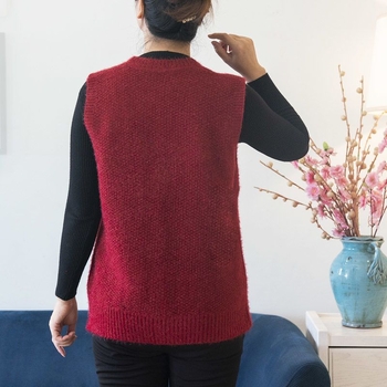 Vestă pentru femei adulte, țesătură chenille cu mai puțin de 30% elastan, guler polo, toamna 2024