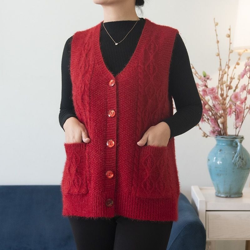 Vestă pentru femei adulte, țesătură chenille cu mai puțin de 30% elastan, guler polo, toamna 2024