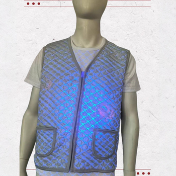 Vestă din fleece cu guler în V, fermoar, jacquard gros cu buzunare tridimensionale