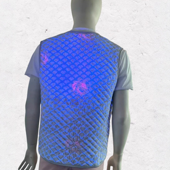 Vestă din fleece cu guler în V, fermoar, jacquard gros cu buzunare tridimensionale