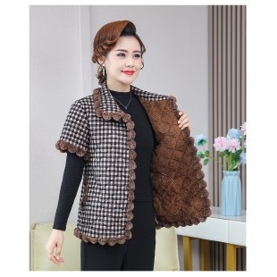 Női mellény fleece-betétes, virágmintás, rever gallérral, egysoros záródás, őszi-téli szezon