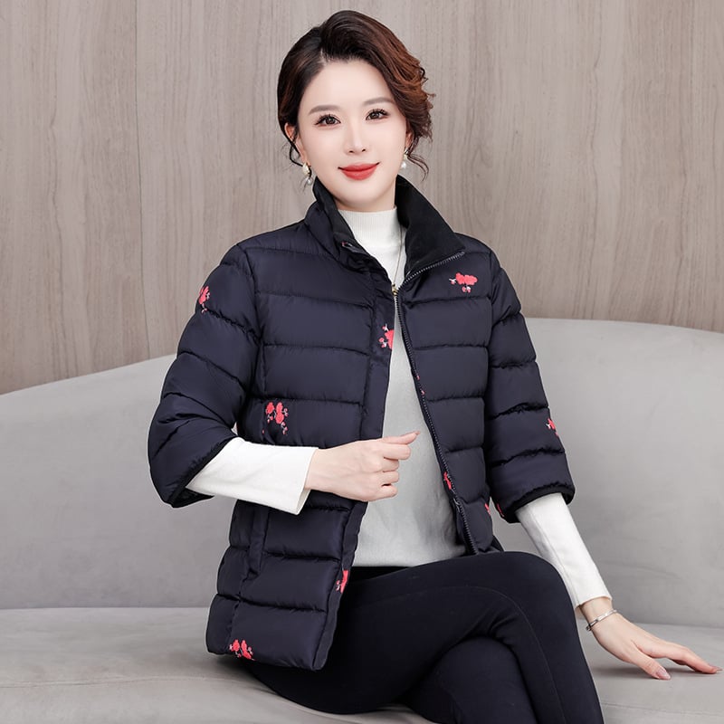 Γυναικείο γιλέκο σε στυλ ζακέτας με σταθερό γιακά, φερμουάρ, γέμισμα πολυεστέρα-βαμβάκι, μεσαίου μήκους χειμερινά εξωτερικά ρούχα, 2025