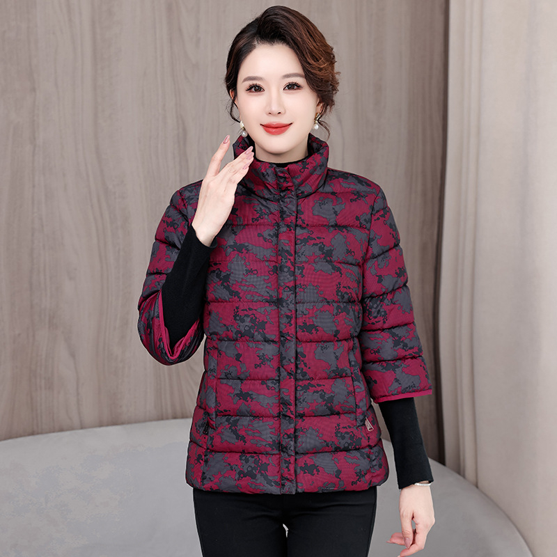 Γυναικείο γιλέκο σε στυλ ζακέτας με σταθερό γιακά, φερμουάρ, γέμισμα πολυεστέρα-βαμβάκι, μεσαίου μήκους χειμερινά εξωτερικά ρούχα, 2025